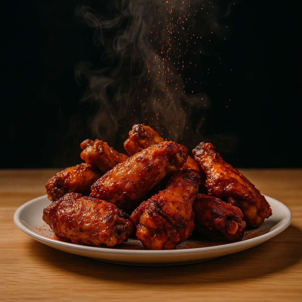 ไก่ในจานโรยเครื่องเทศ